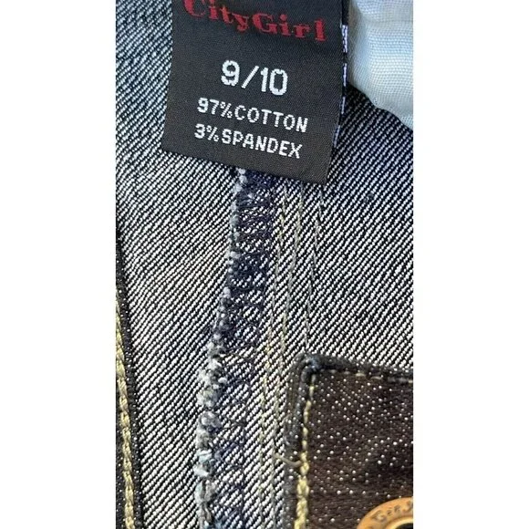 City Girl Ladies Black Denim Cropped Capri Jeans - Picture 7 of 14